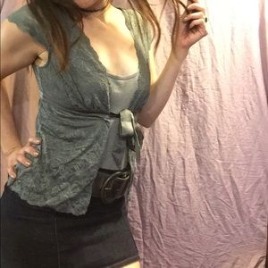 XS grey Lace top